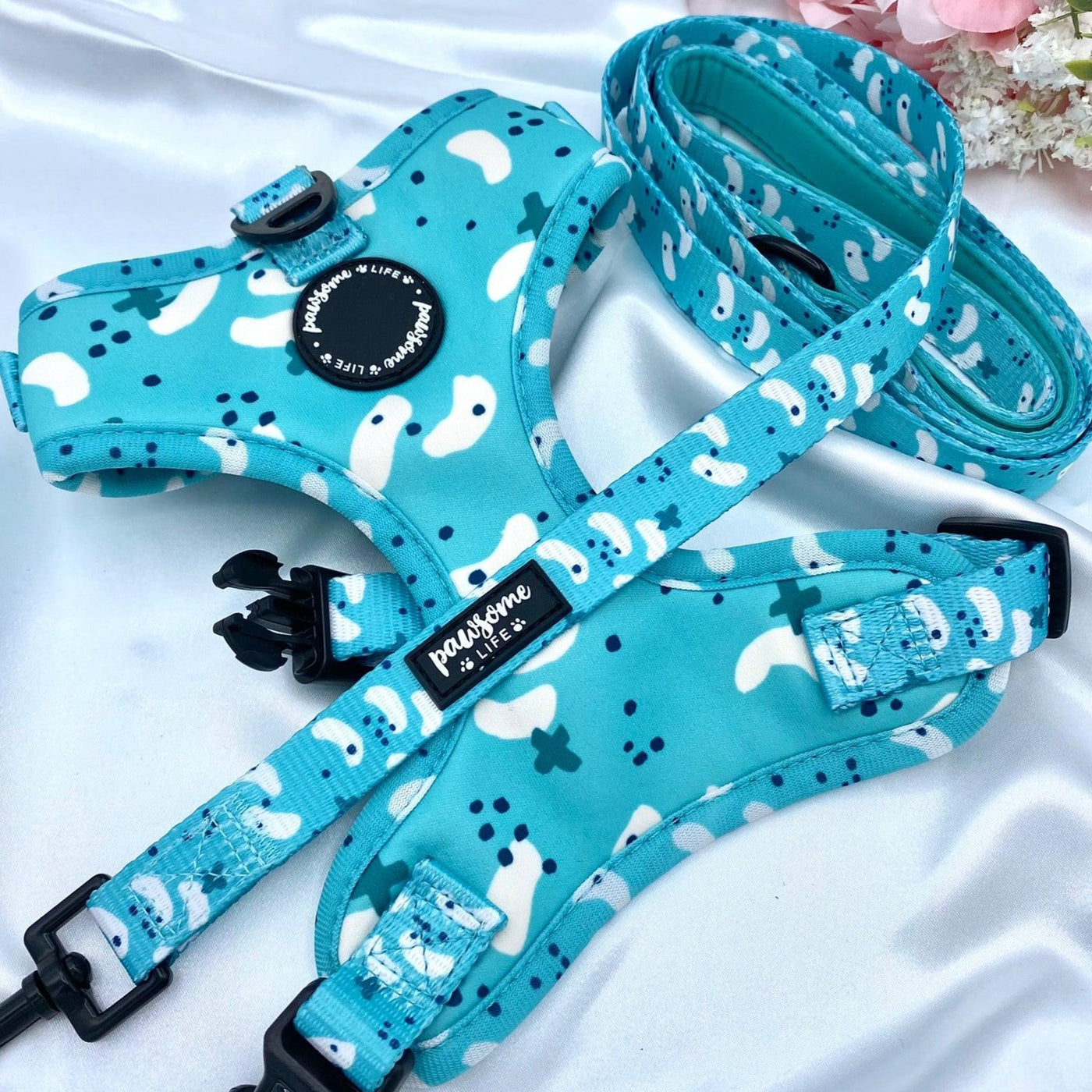 Pastel Teal Designer Dog Harness Puppy Harness Adjustable Pawsome Life