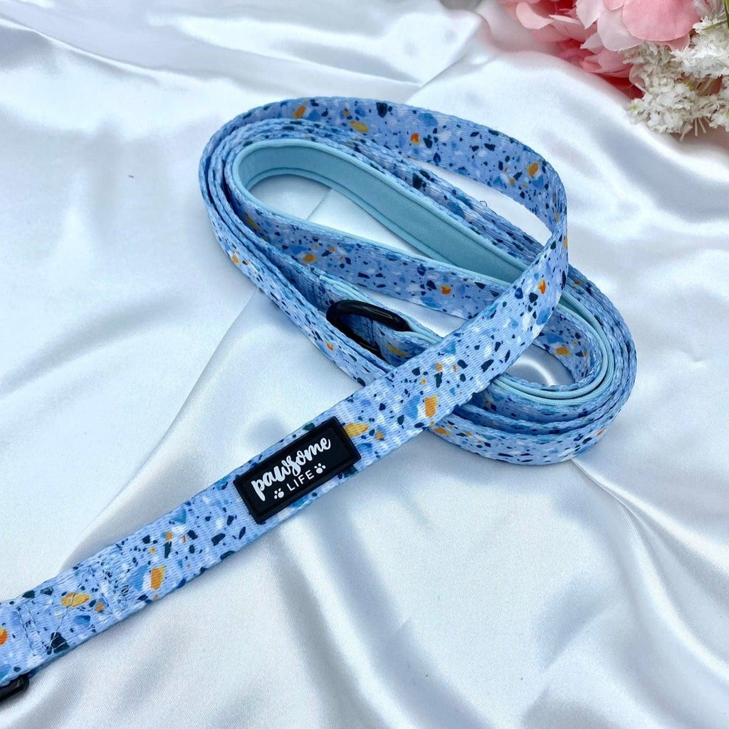 Blue Terrazzo Designer Dog Leash Cute Dog Collars and Leashes Pawsome Life